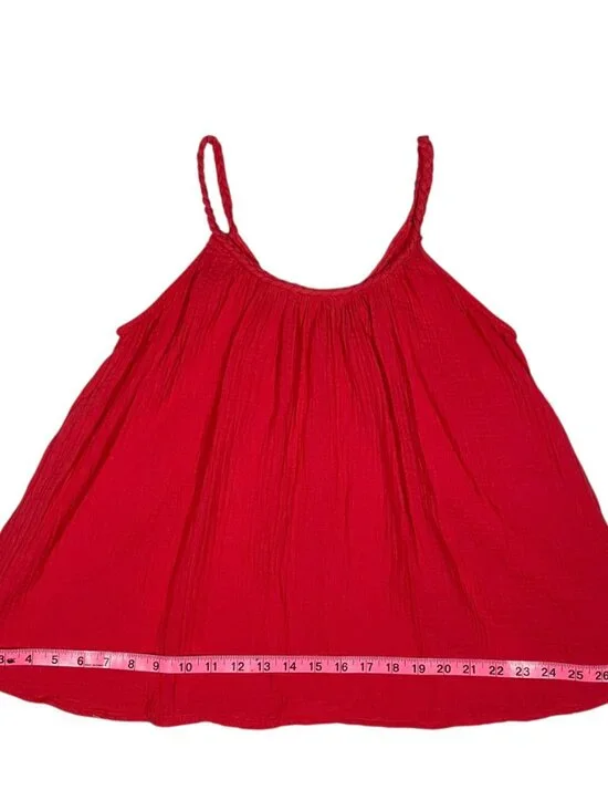 Red Spaghetti Strap Cami Y2K 2000s Vintage Top S/M - single strap - Picture 5 of 7